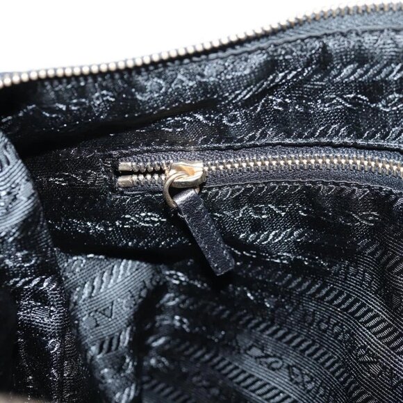 PRADA Chain Shoulder Bag Nylon Black Gold Auth 141036V - Picture 12 of 16